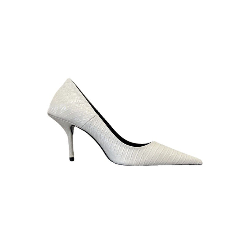 Office Ladies High Heels Genuine Leather High End Brand New Shoes Pointy toe Basic Pumps Shoes Women