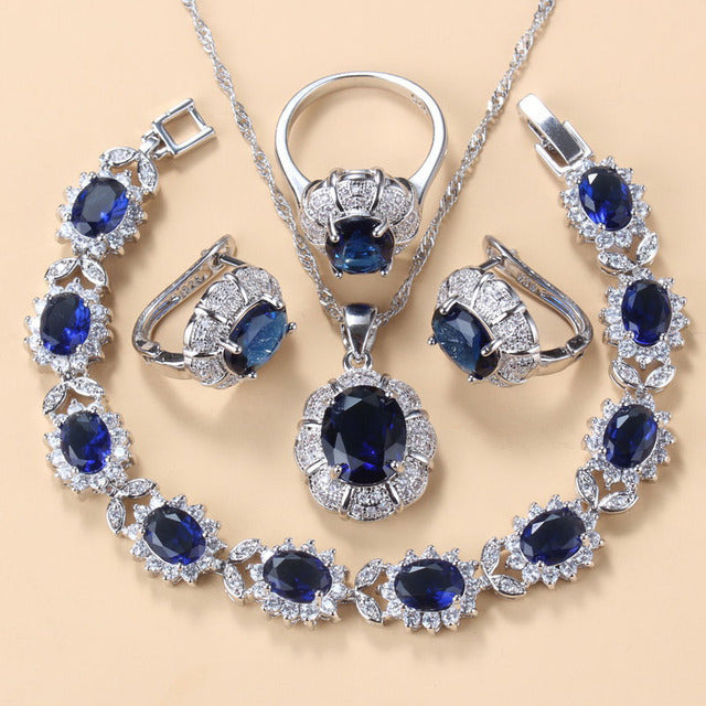 Earrings Necklace And Ring For Women 4 PCs Set