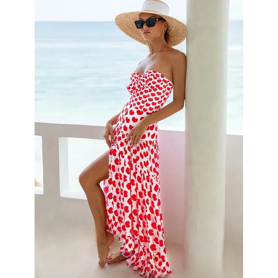 European and American One shoulder jumpsuit with retro printed swimwear. Women's pr