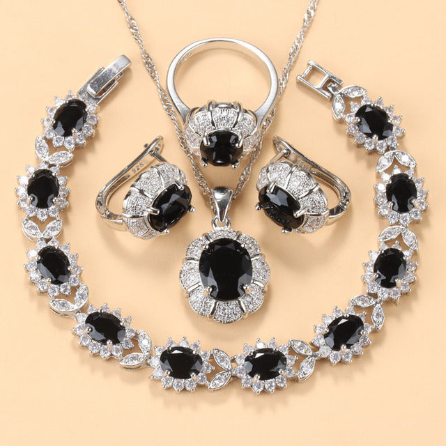 Earrings Necklace And Ring For Women 4 PCs Set