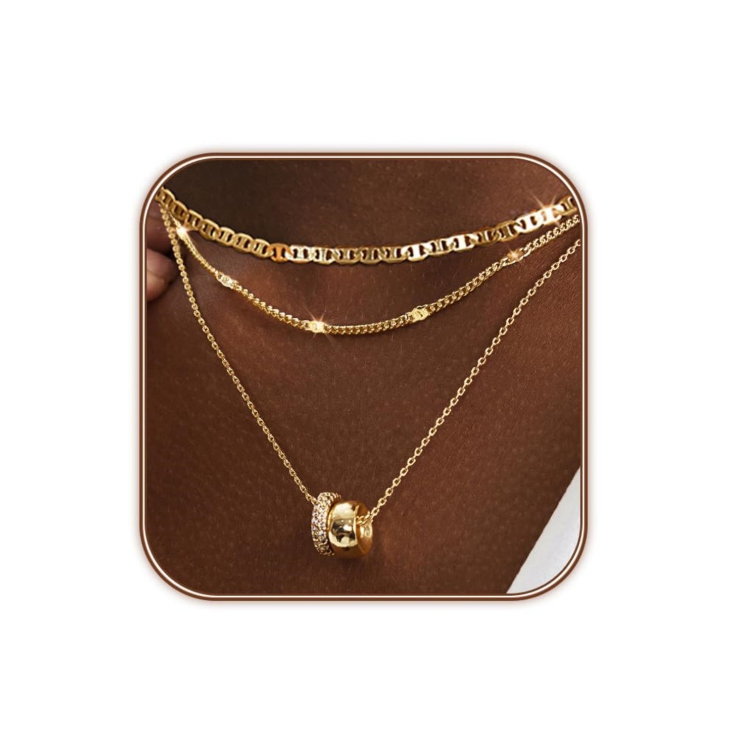 Necklace Zircon-laid Necklace Suit Women 14k Electroplated