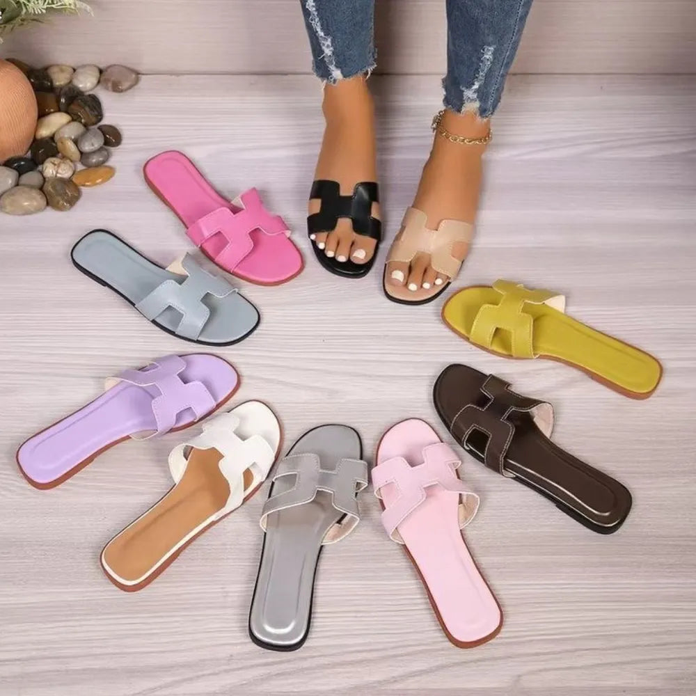 Flat bottomed comfortable one-piece cool slippers women's sandal