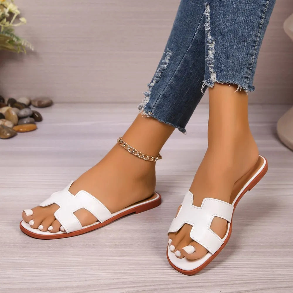 Flat bottomed comfortable one-piece cool slippers women's sandal
