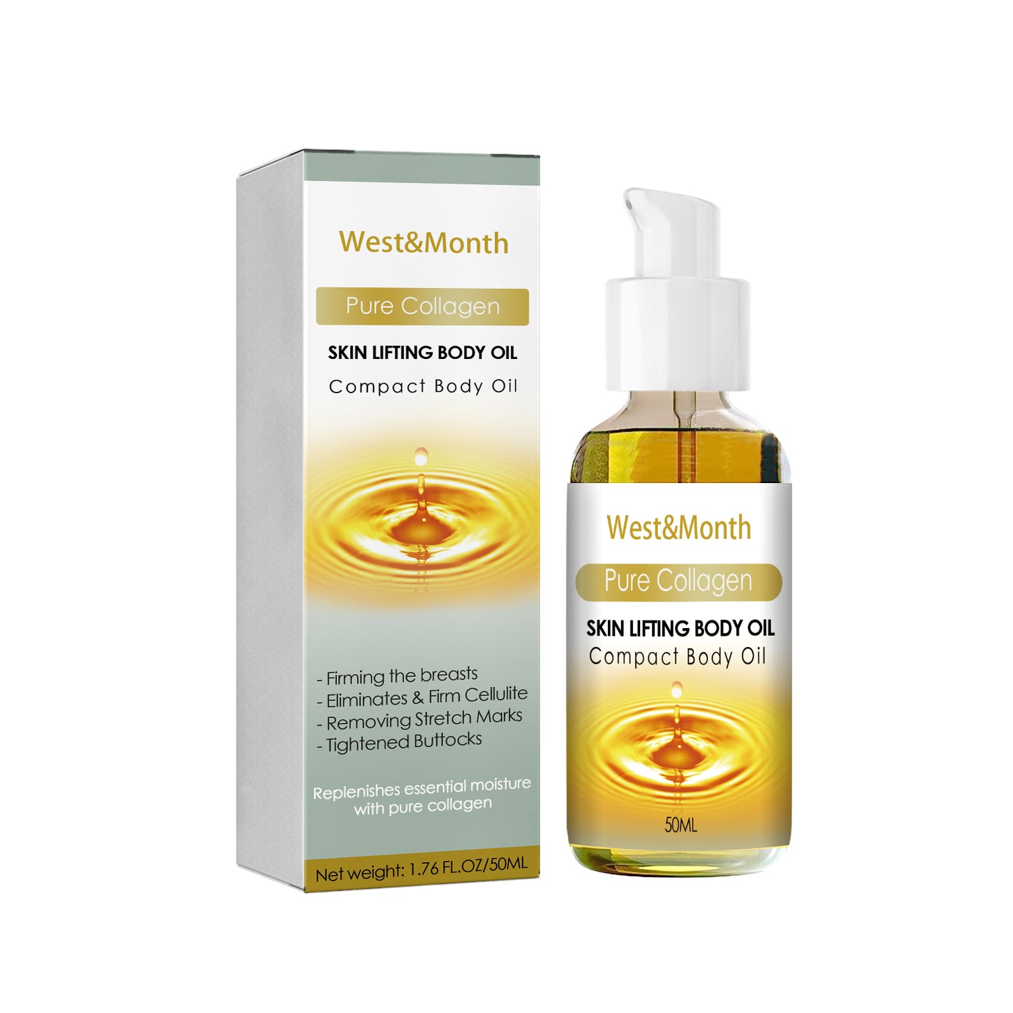 Pure Collagen Skin Lifting Body Oil, Firming Anti-orange Peel Body Shaping Lifting Buttock Beauty Skin Oil