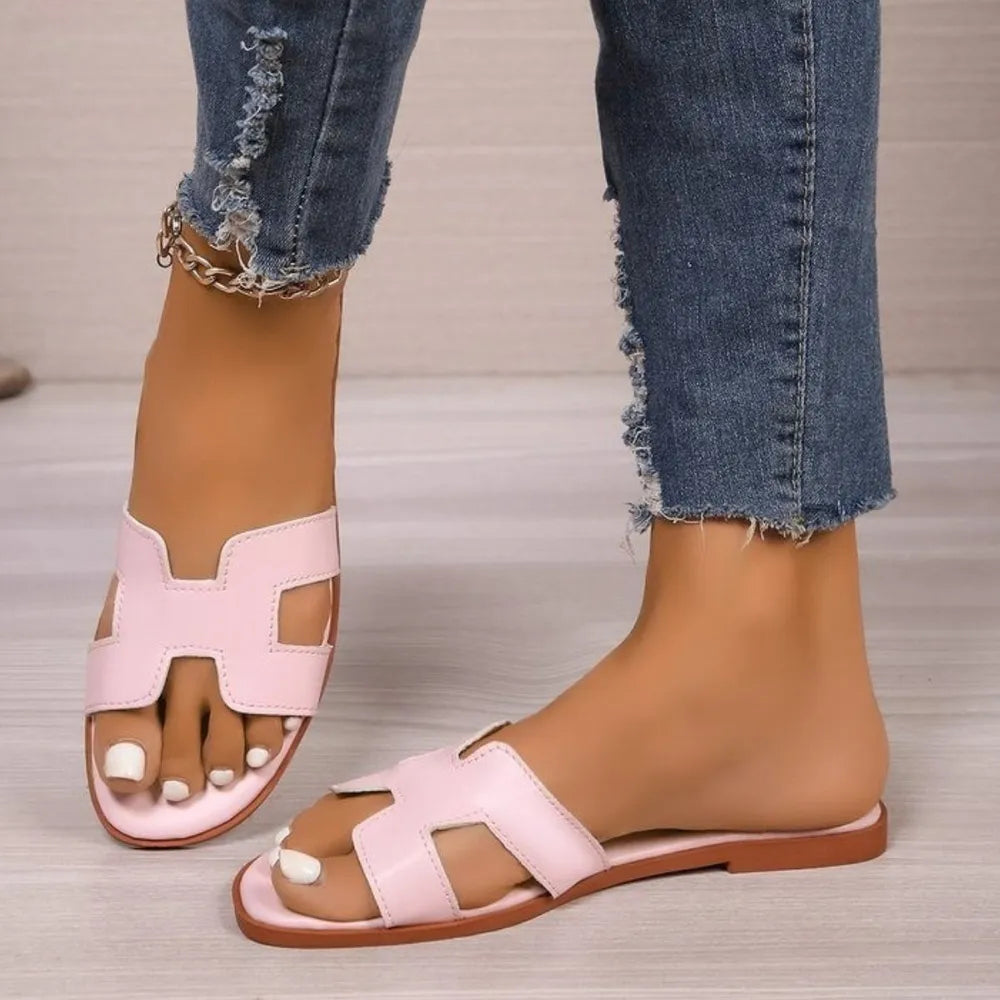 Flat bottomed comfortable one-piece cool slippers women's sandal