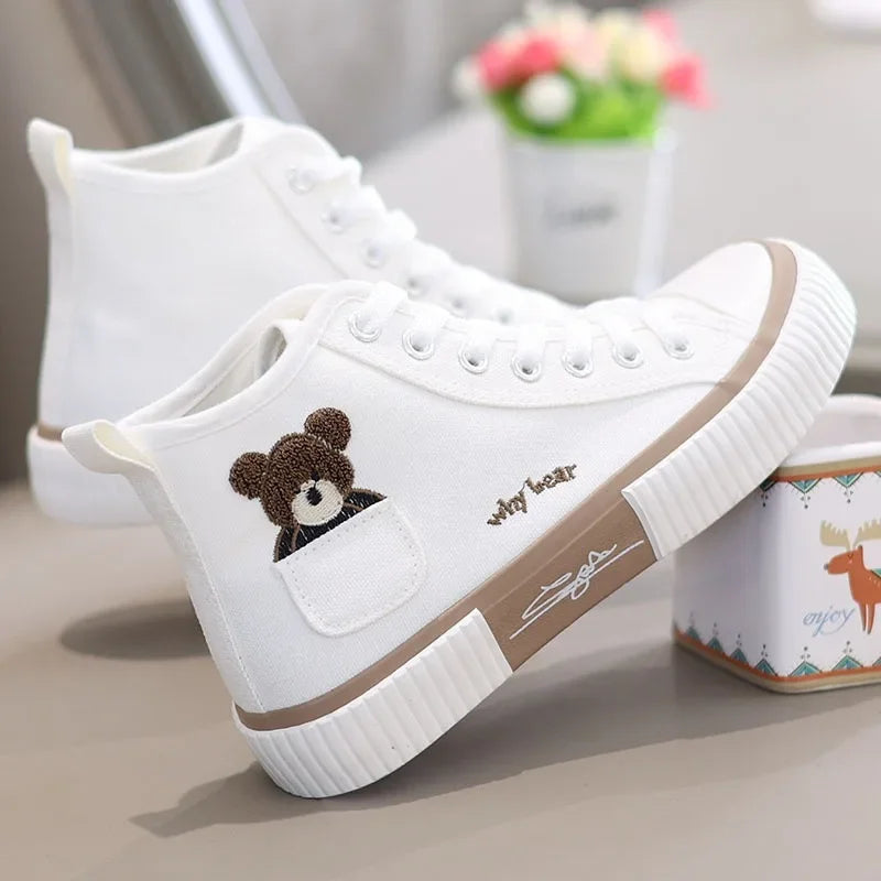 Cute Canvas Shoes Women Breathable Sneakers Brand Sport Shoes for Woman High Top Zapatos Mujer
