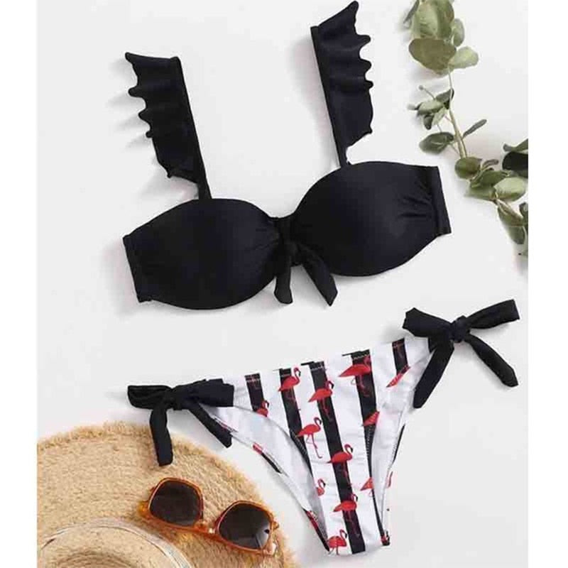 New Push Up Ruffled Bikini Set Brazilian Swimsuit