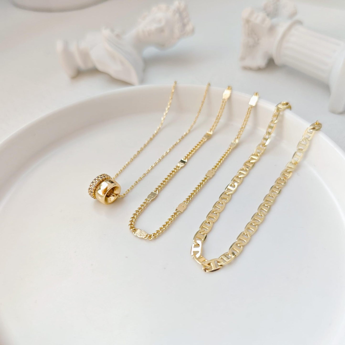 Necklace Zircon-laid Necklace Suit Women 14k Electroplated