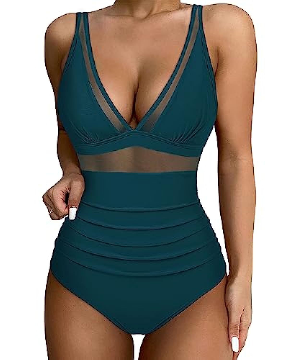 Women’s high waisted one piece swimsuit
