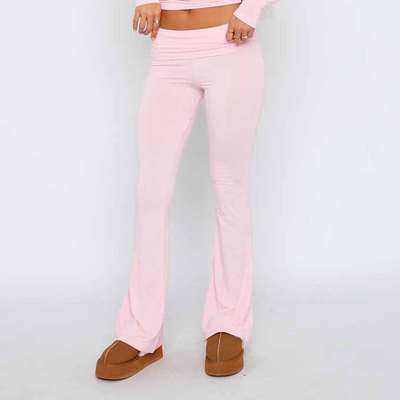 Fashion Slimming Solid Color Blouse And Pants Women