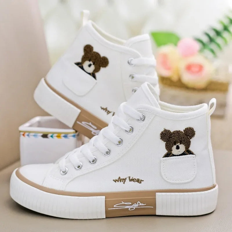 Cute Canvas Shoes Women Breathable Sneakers Brand Sport Shoes for Woman High Top Zapatos Mujer