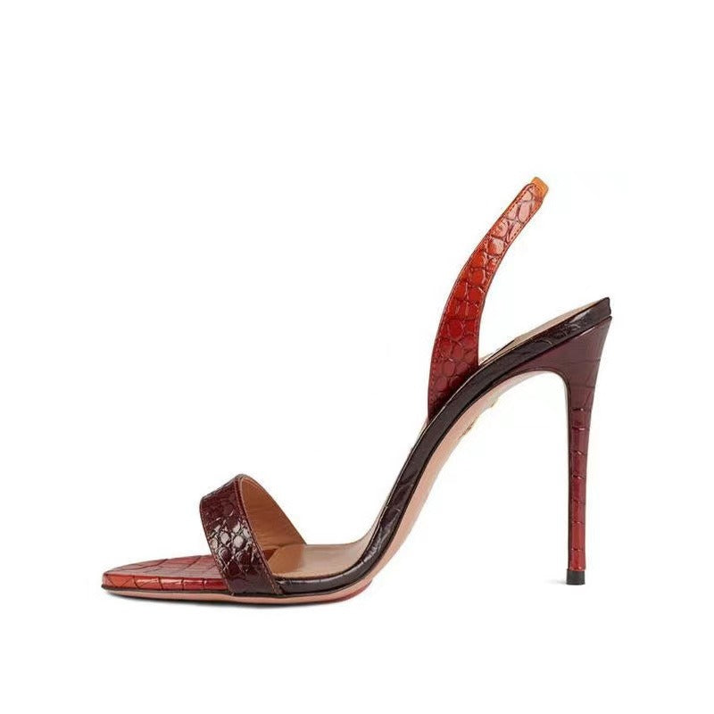 New round head strip with a fashionable and minimalist look, slim ultra-high heels