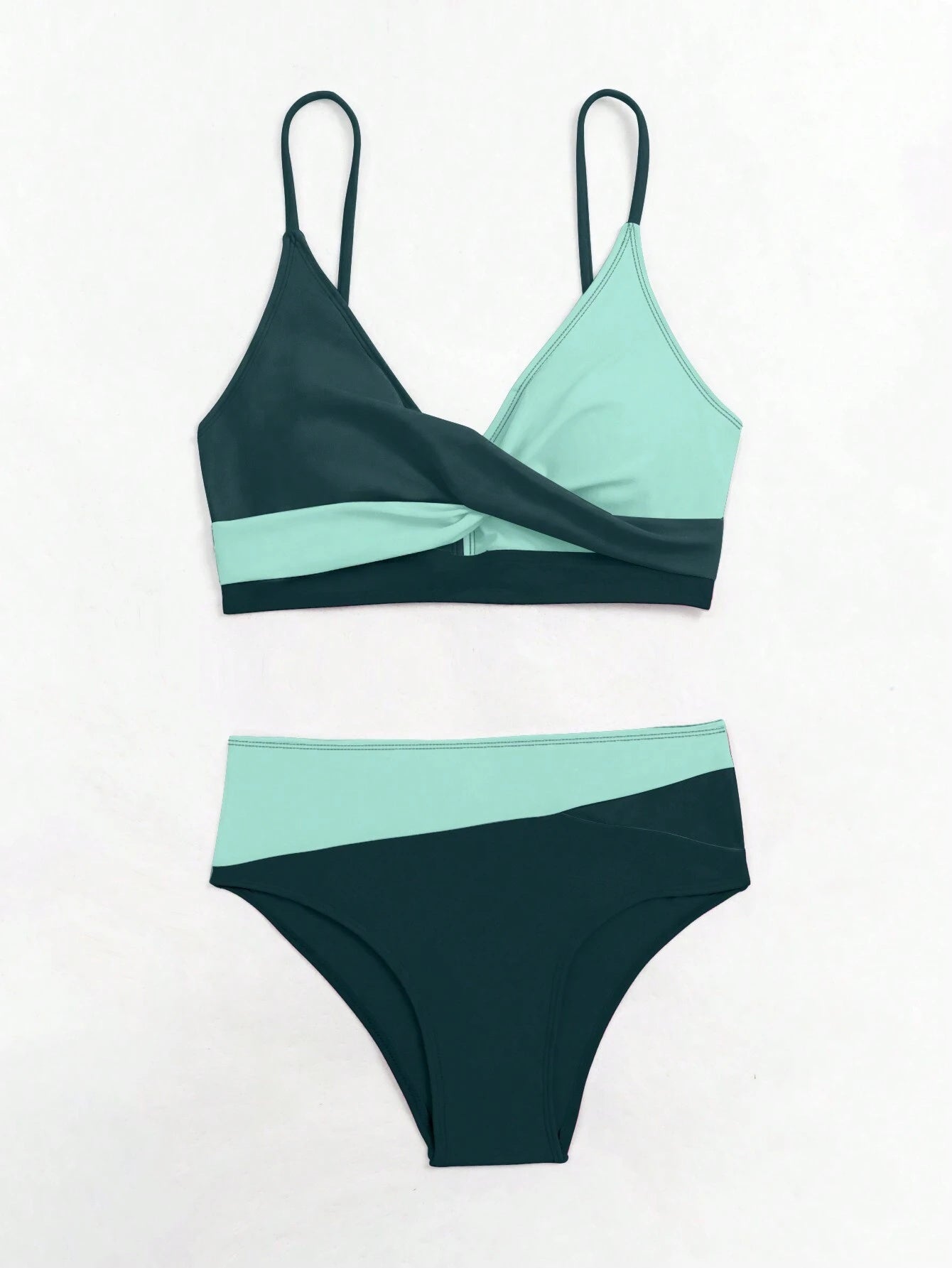Women's Two-piece Casual Swimsuit P229 Green