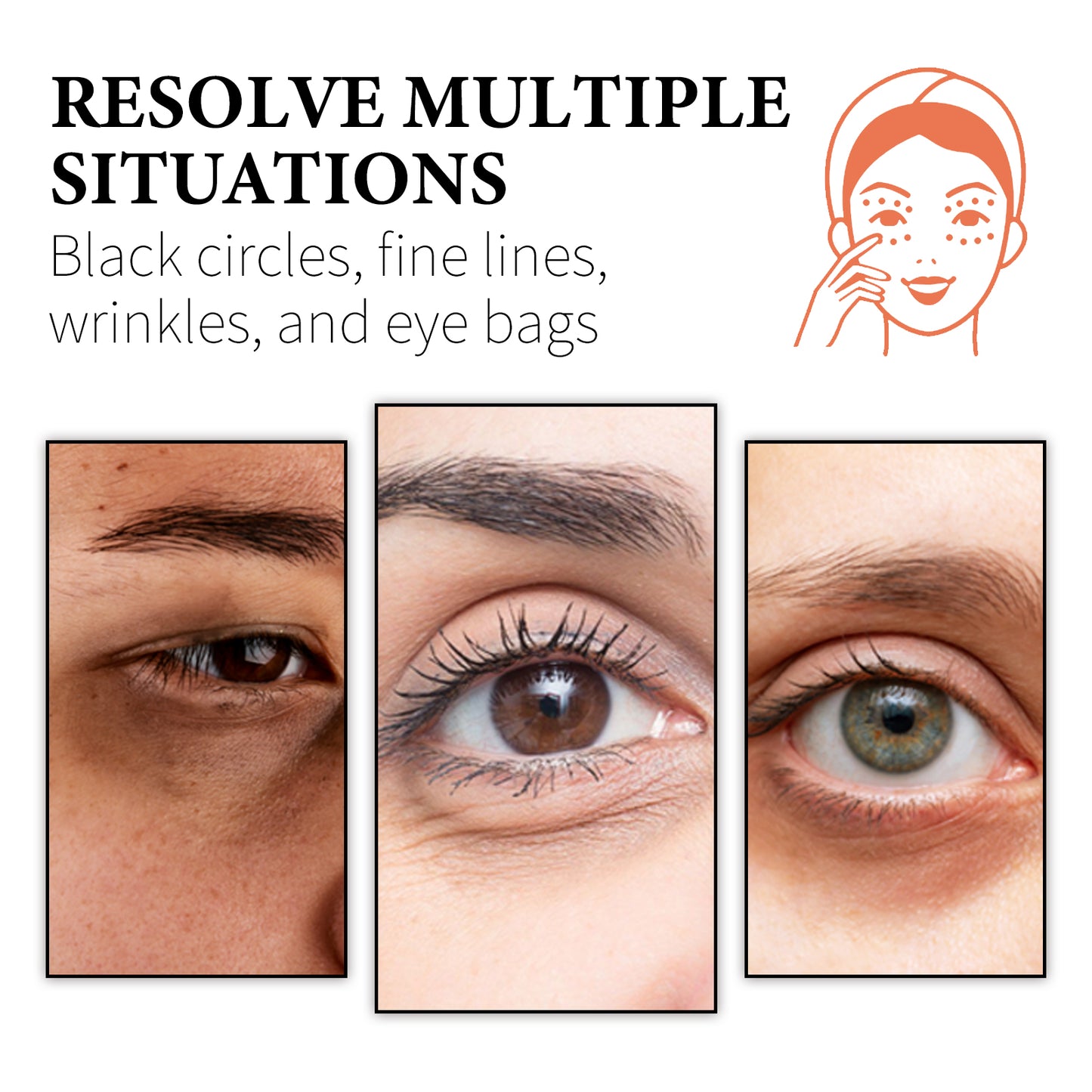 WIYUN Retinol & Collagen Moisturizer Eye Cream, Lightening Dark Circles And Bags Under Eyes Moisturizing Firming Care Multi-Effect Eye Cream