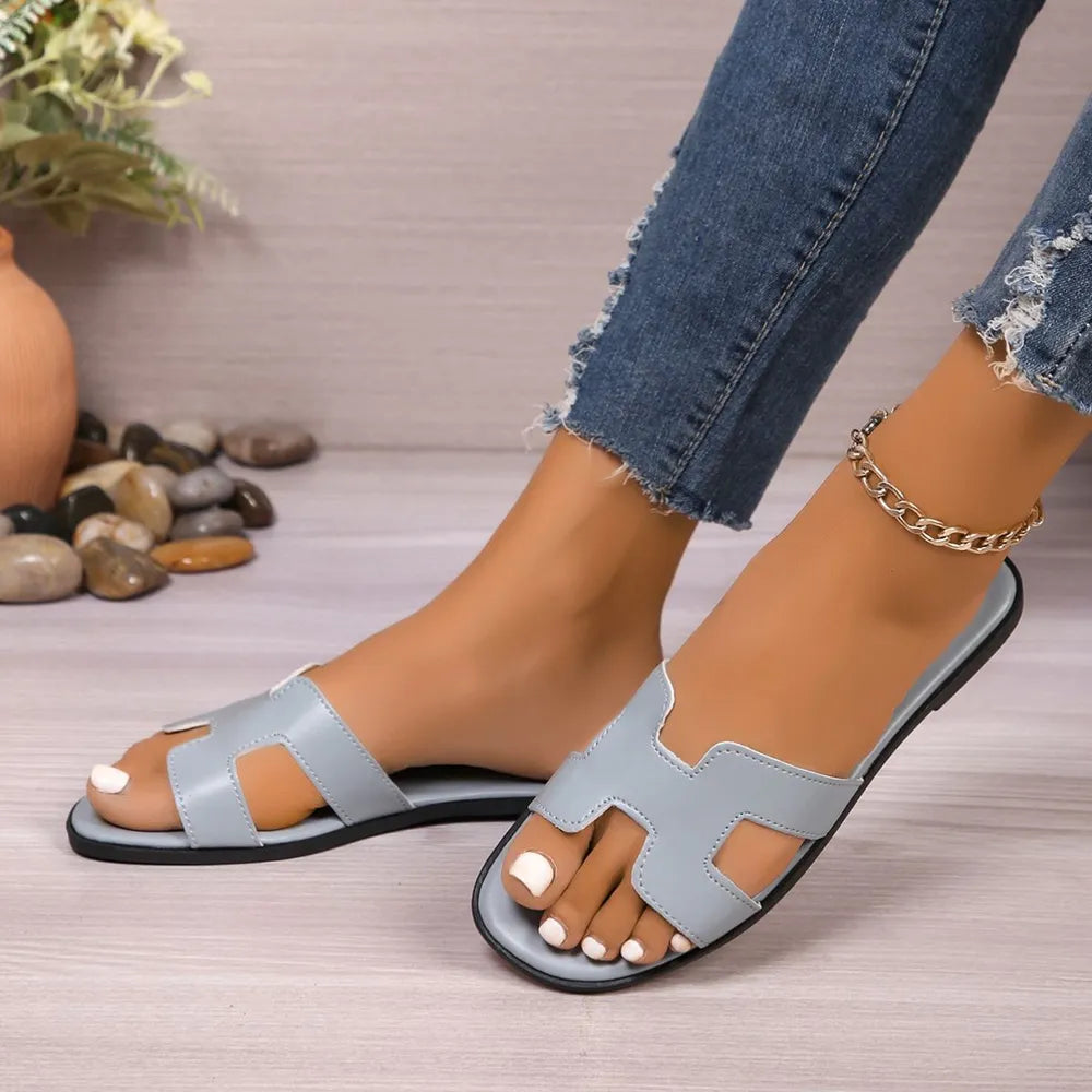 Flat bottomed comfortable one-piece cool slippers women's sandal