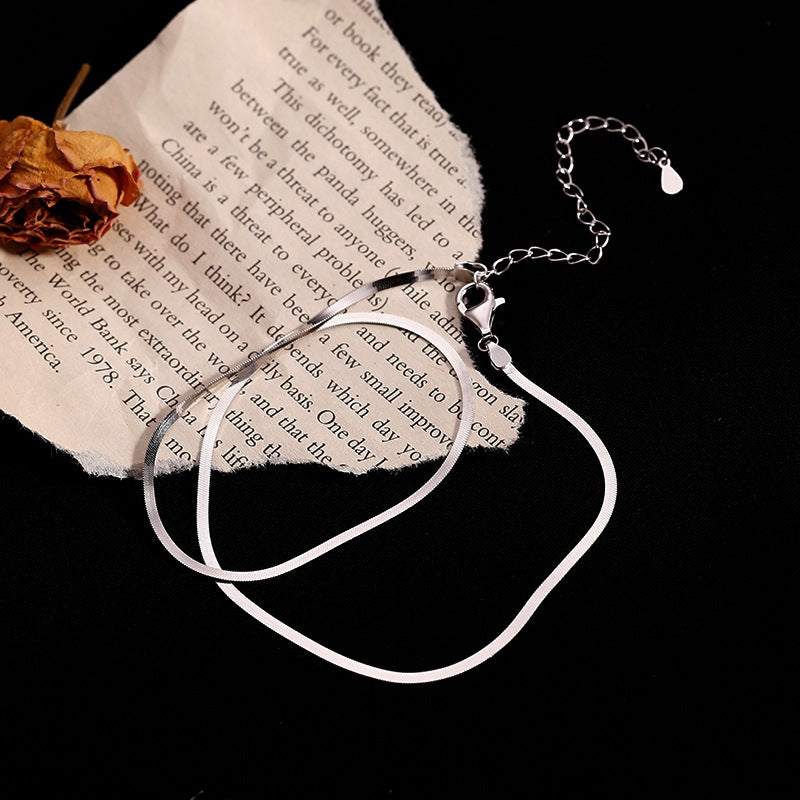 Women's 925 Sterling Silver Plated Snake Bone Necklace