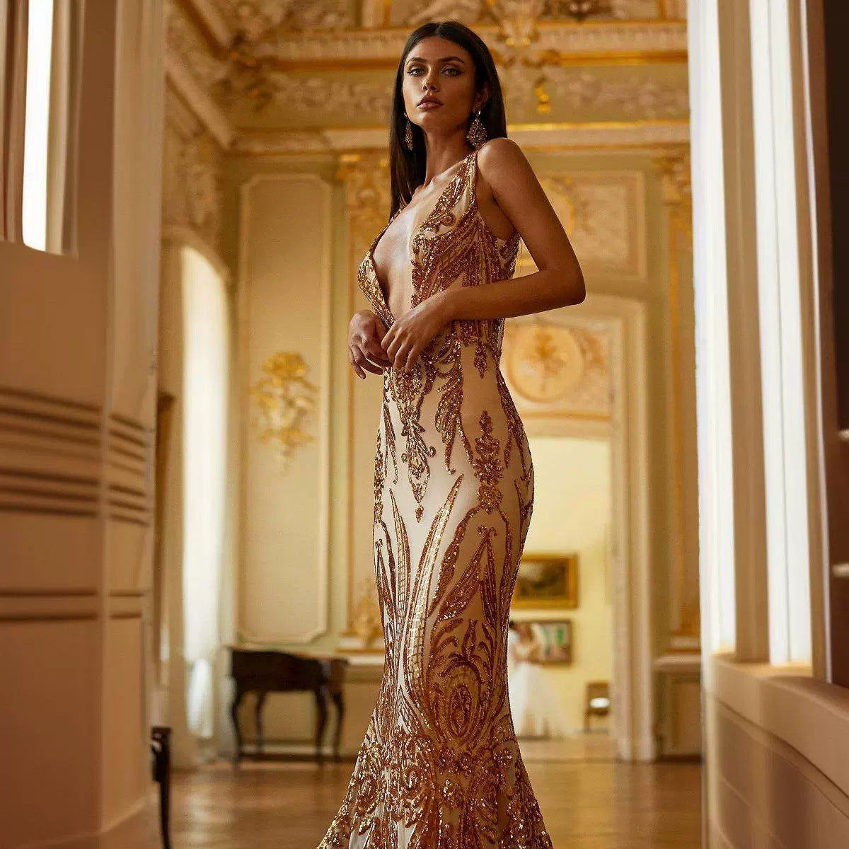 Creative V-neck Sexy Dress