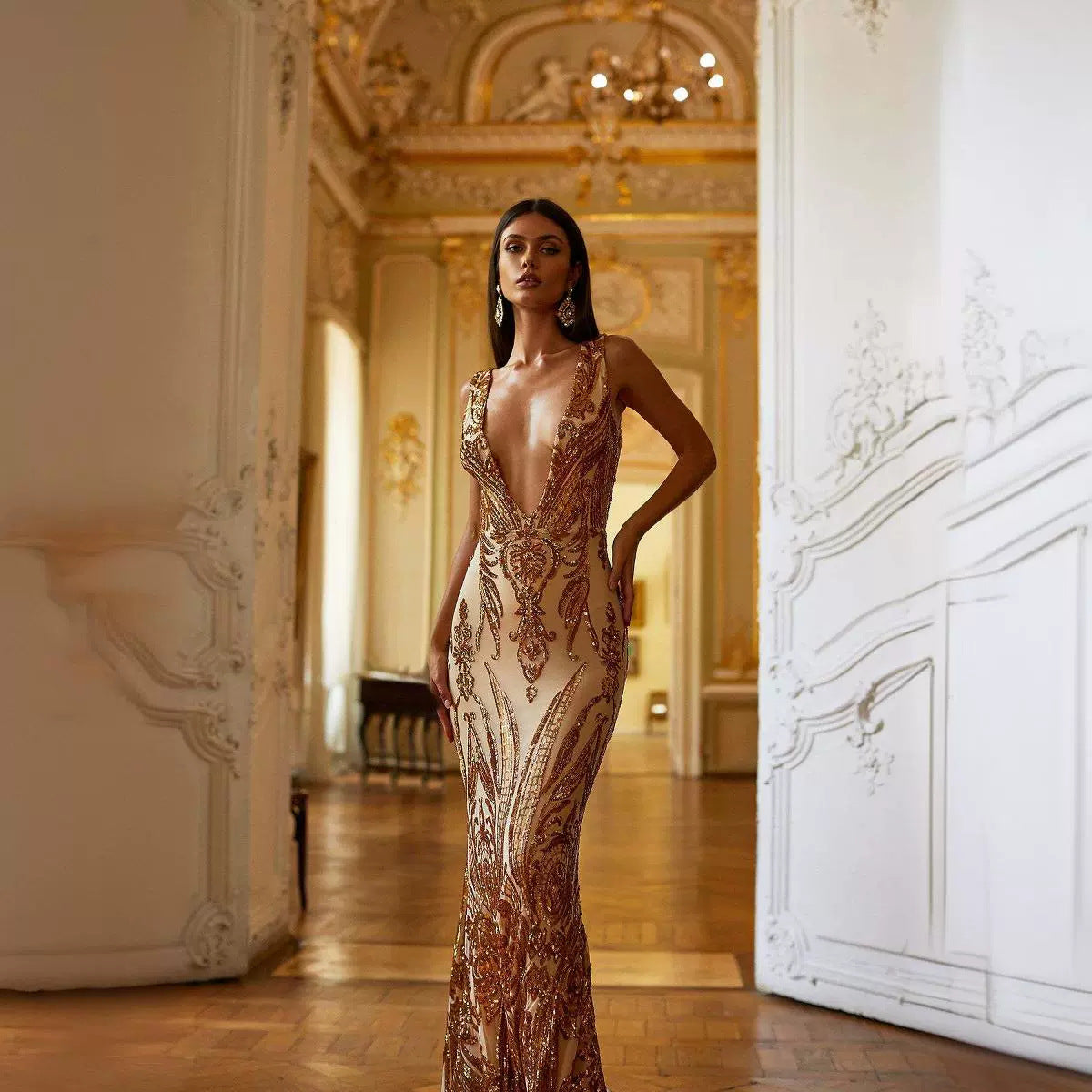 Creative V-neck Sexy Dress