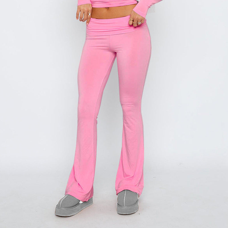Fashion Slimming Solid Color Blouse And Pants Women