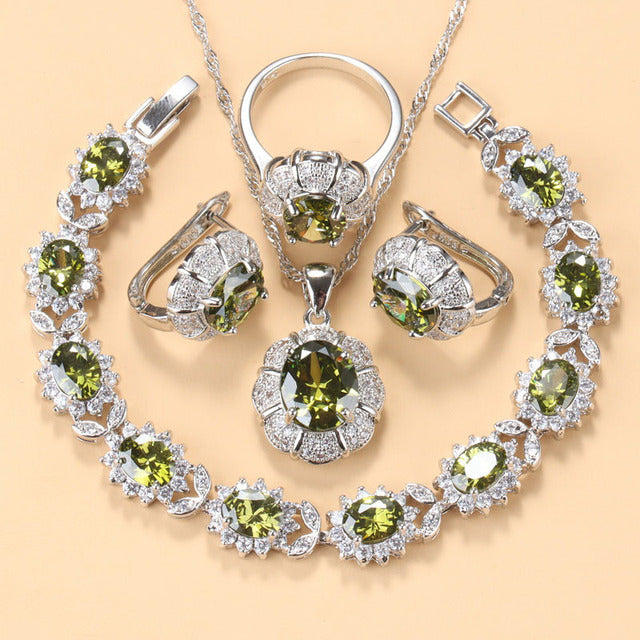 Earrings Necklace And Ring For Women 4 PCs Set