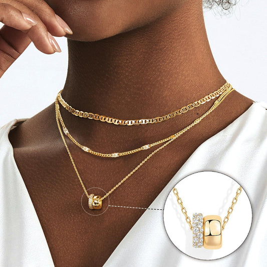 Necklace Zircon-laid Necklace Suit Women 14k Electroplated
