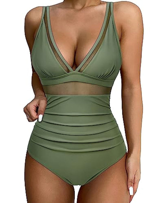 Women’s high waisted one piece swimsuit