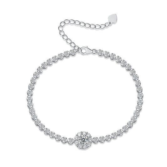 The Bridge Of Magpies Luxury Fashion Mosan Diamond Silver Jewelry Comparable To Natural Diamond Bracelet