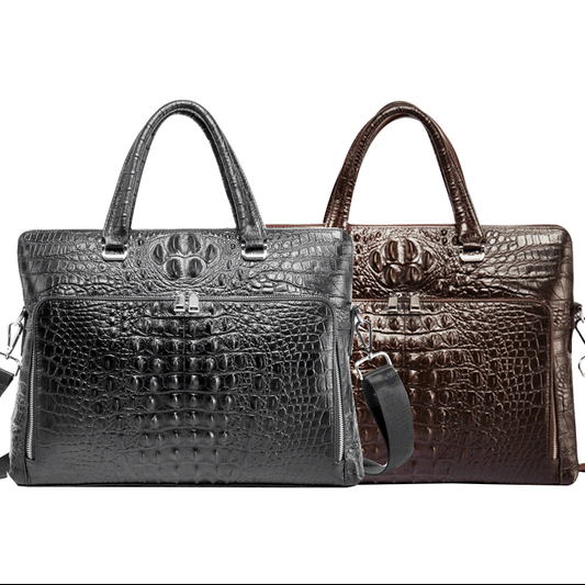 Crocodile Handbags for Men Genuine Leather Laptop Bag High Quality Leather Business Shoulder Bags Male Large Briefcases