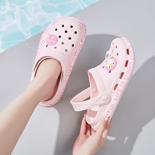 Women's Sandals red Lady Girl Sandals Summer Women Casual Jelly Shoes croc Sandals Hollow Out Mesh Flats Beach Flats Sandals