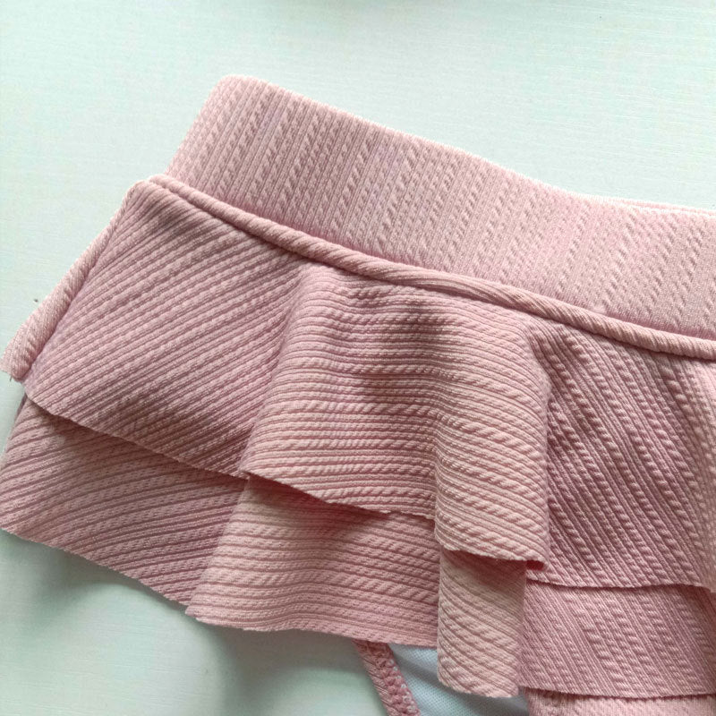 New women's pink strapless split swimsuit