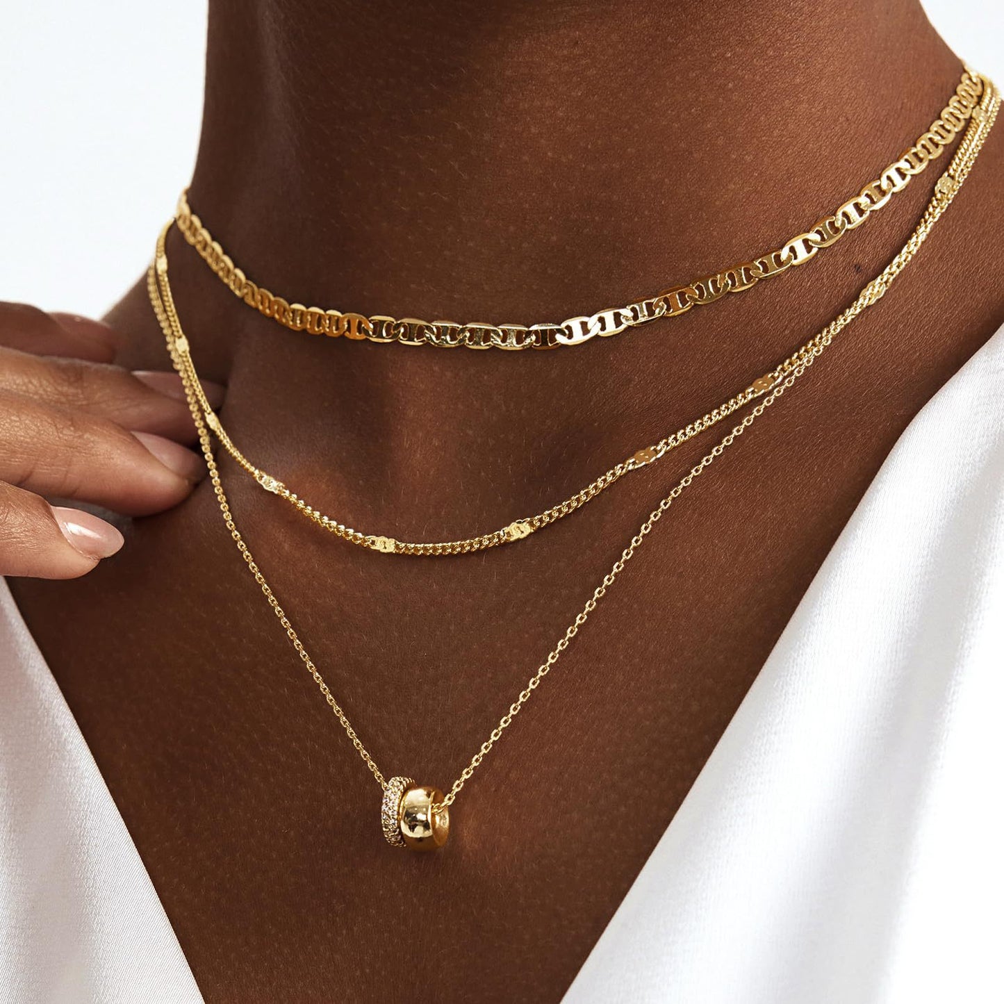 Necklace Zircon-laid Necklace Suit Women 14k Electroplated