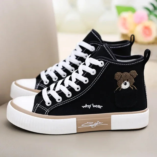 Cute Canvas Shoes Women Breathable Sneakers Brand Sport Shoes for Woman High Top Zapatos Mujer