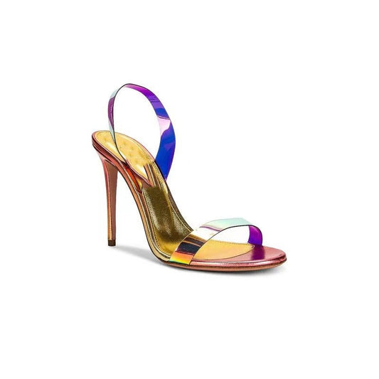 New round head strip with a fashionable and minimalist look, slim ultra-high heels