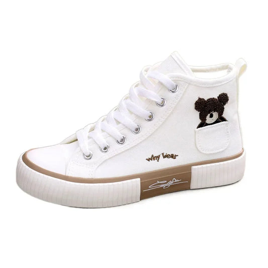 Cute Canvas Shoes Women Breathable Sneakers Brand Sport Shoes for Woman High Top Zapatos Mujer