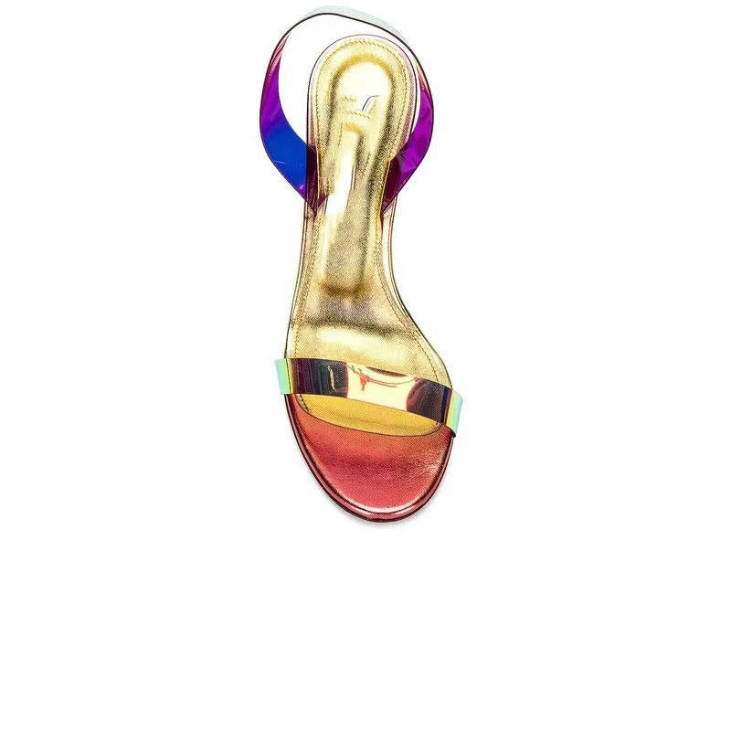 New round head strip with a fashionable and minimalist look, slim ultra-high heels