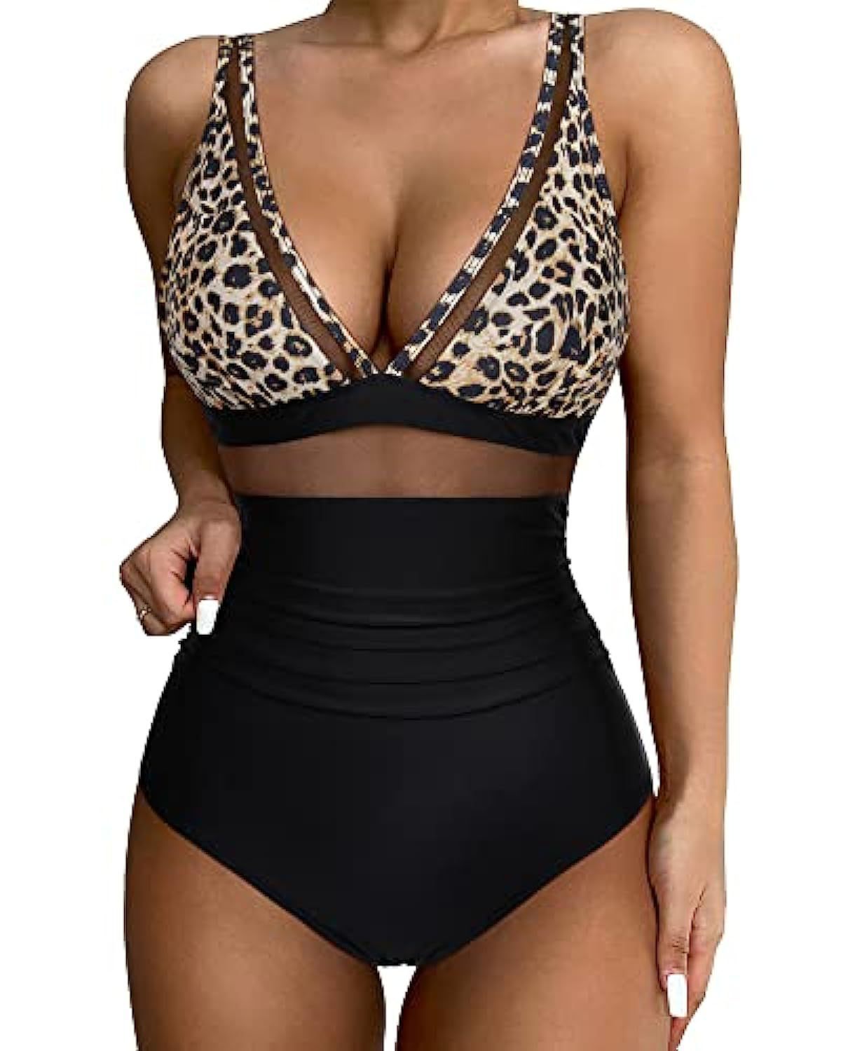 Women’s high waisted one piece swimsuit