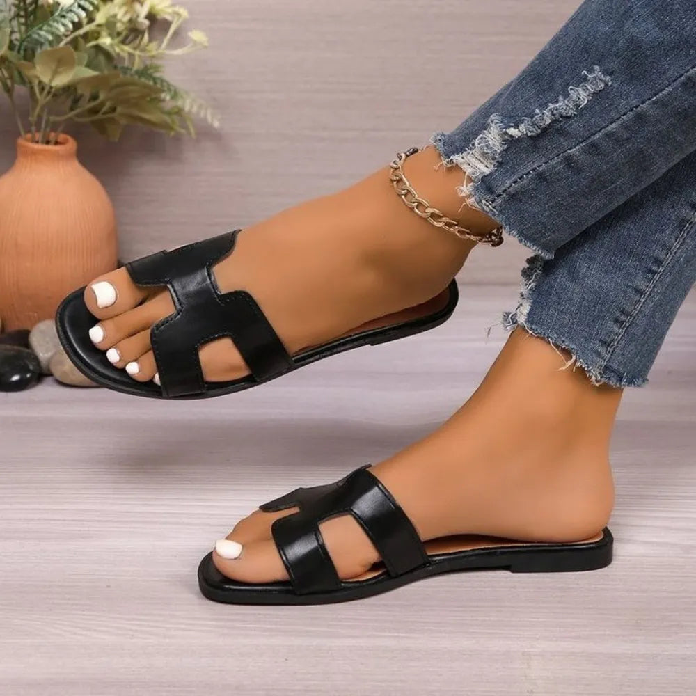 Flat bottomed comfortable one-piece cool slippers women's sandal