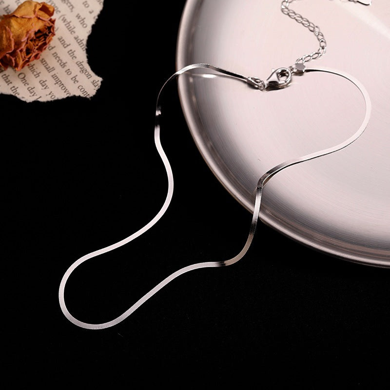 Women's 925 Sterling Silver Plated Snake Bone Necklace
